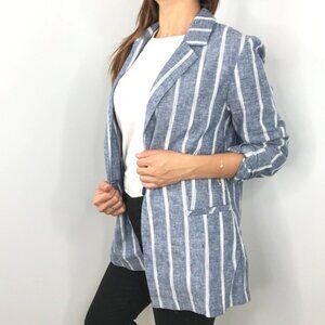 Anthropologie DREW Blue striped blazer